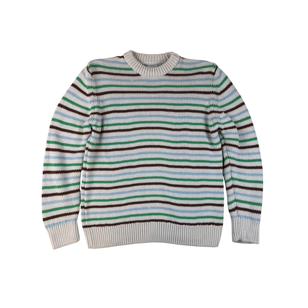 Zara Med Coastal‎ Prep Striped Sweater Cotton Blend Crewneck